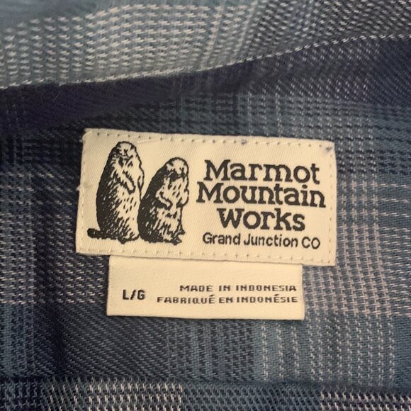 Marmot Men Fairfax Novelty Lightweight Flannel Shirt Large NWT Arctic Navy - Picture 4 of 12